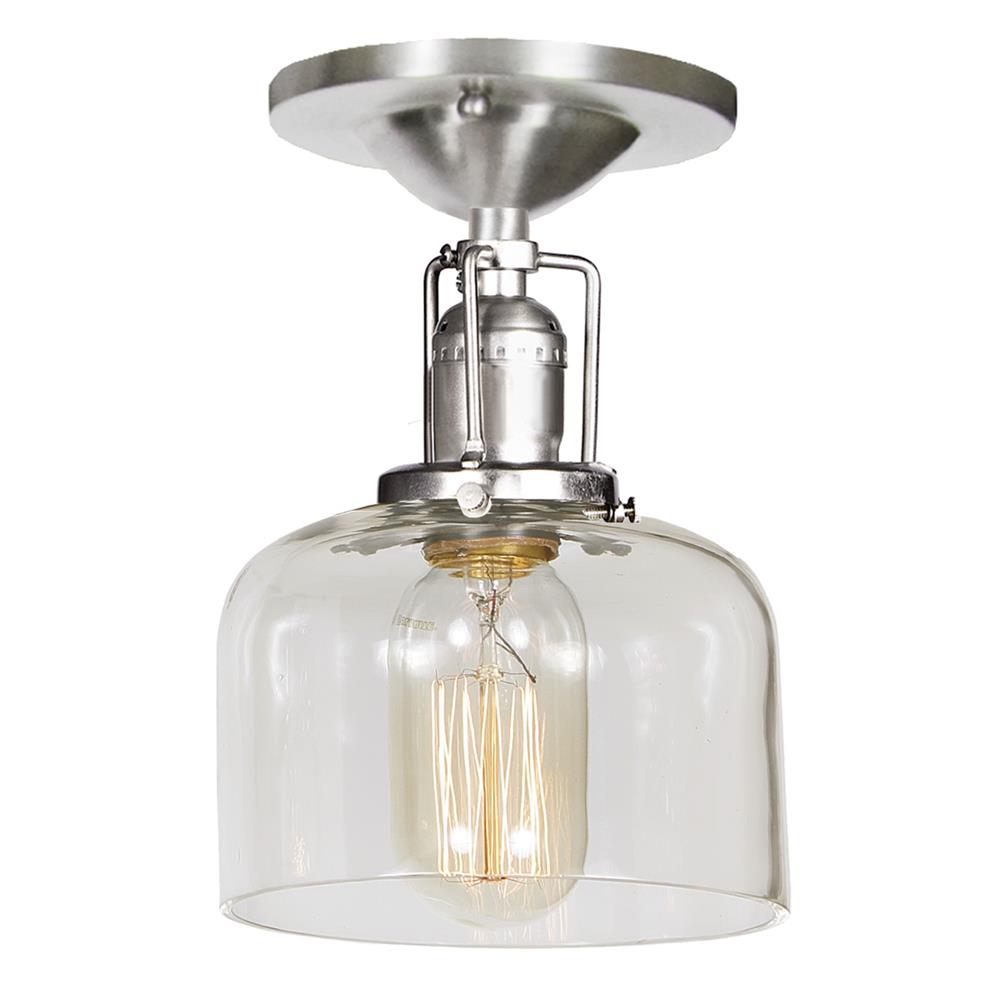JVI Designs 1202-17 S4 Union Square One light Union Square Shyra ceiling mount pewter finish 5" Wide, clear mouth blown glass shade